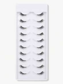 10 Pairs Cat Eye Half Lash Extension Eyelashes, Enlarging Eyes Suitable For Festivals, Travel, Dates And Other Occasions - Black - View 8