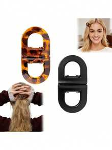 Women's 2D Magnetic Flat Hair Clips - Strong Non-Slip, No Trace Or Residue, Suitable For Home And Travel, Convenient Styling - A - View 1