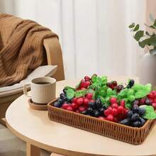 1-12pcs Artificial Realistic Grape Bunches, Black Purple Red Green Rubber Fruit Decor, Suitable For Bowl Fillers, Wedding Party Home Fruit Wine Decoration - Multicolor - View 8