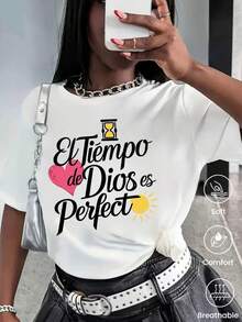 Camiseta de manga corta de moda para primavera y verano de 2026, hecha en México, 180 gramos. Estampado de dibujos animados, modelo de pareja, apta para uso interior o exterior. Cuello redondo, unisex, ideal para oficina y ocio. Paquete de una pieza. - Blanco - Ver 1