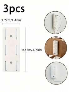10个装壁挂式电源插座挂钩 - 悬挂式插座收纳整理架 - 节省空间的收纳架 - 适用于厨房、卧室、浴室、办公室、书桌、玄关、家居 - 家居收纳的理想之选 - 白色 - 查看 11