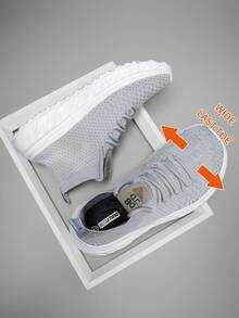 Men's High-Top Retro British Style Hiking Casual Shoes - 4-Season Outdoor/Urban Sports Shoes, Wide-Fit Big Head Shoes, Round Toe Geometric Anti-Slip Design - Suitable For Hiking, Business And Daily Wear - Grey - View 2