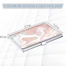 Funda para tarjetas de visita impresión en color para hombre y mujer organizador de tarjetas de visita de metal ultrafino portafolios de bolsillo para llevar de mano arenas movedizas - Arena movediza rosa - Ver 2