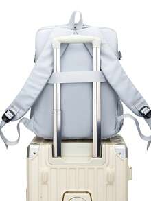  Minimalist Light Blue Large Capacity Backpack - A - View 6