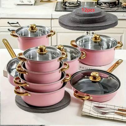 A 12pcs Set With 3 Different Sizes, Featuring Heat-Resistant And Scratch-Proof Mats That Protect Cookware And Tableware. They Can Be Stacked For Storage And Are Suitable For Cookware, Glassware, Countertops, Stoves, And Ovens