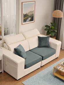 Bộ vỏ đệm và vỏ gối sofa giả lông màu xám đậm, kiểu dáng hiện đại tối giản, co giãn, dùng được cả bốn mùa, chống trầy xước, chống trượt, chống bụi, có thể giặt máy, phù hợp cho phòng khách, phòng ngủ, phòng học. Vỏ gối không bao gồm ruột gối. - Màu xám đen - Xem 4