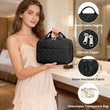 Travel Toiletry Bag For Women, Travel Makeup Bag Portable Hanging Organizer Multifunctional Water-Resistant Shaving Bag Multiple Compartments With Hanging Hook For Toiletries Accessories For Women Toiletries Bag Wash Bag Large Capacity Shower Bag Mothers Day Gift Teacher Gift Cruise Essentials Travel Essential - Multicolor - View 6