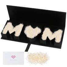 Schwarze MOM Geschenkbox 55,5 x 19 x 6,6 cm, leere Buchstabenförmige Blumenbox für Muttertag, Geburtstag, Jahrestag, Rosen-Arrangements und Blumengeschenke - Übersicht 10