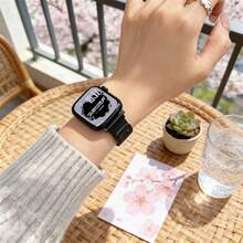 Dây đeo kim loại hình mèo hoạt hình, thiết kế lưới thoáng khí, tương thích với Apple Watch Series 1/2/3/4/5/6/7/8/9/10/SE/Ultra, phù hợp với các kích thước 38mm 40mm 41mm 42mm 44mm 45mm 49mm, khóa nam châm tháo nhanh, phong cách ngọt ngào và cá tính dành cho nữ. - màu đen - Xem 4