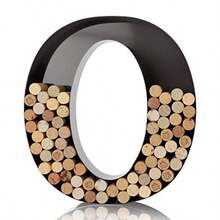 Letra de vino soporte para corchos de arte decorativo de pared ~ Soporte para corchos de vino de letra metálica monograma ~ Soportes para corchos de vino de letra individual de la A a la Z ~ Regalos - O - Ver 2