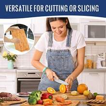 Hiware - Juego de 4 tablas de cortar de bambú extra grandes para cocina tabla de cortar resistente con ranura para jugos juego de tablas de cortar de bambú para carne verduras preengrasadas - Natural - Ver 7