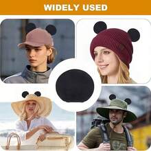 Disney 迪士尼，2个装磁性米奇耳朵帽子配饰，可拆卸磁性耳朵，可替换棒球帽米奇耳朵，夹式帽子配饰，磁性米奇耳朵适用于棒球帽、卡车帽和连帽衫，可拆卸耳夹，主题公园、派对和万圣节家居装饰礼物，角色扮演服装，角色扮演配饰，角色扮演道具，圣诞节礼物，情人节礼物 - 黑色 - 查看 9