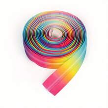 Bộ 1 dây kéo cầu vồng gradient số 5, bao gồm 5 thước Anh / 450 cm / 177 inch với 10 đầu kéo màu bạc. Thích hợp cho quần áo, túi xách, đồ dệt gia dụng và các dự án thủ công DIY khác. - khóa kéo + 1109 3# Bạc - Xem 9