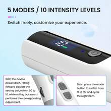 双头按摩笔，脉冲刺激，10档速度调节，LED显示屏和定时功能，用于背部和腰部放松，家用按摩器 - 彩色 - 查看 4