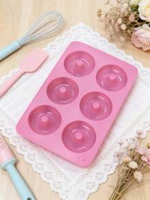 6-Cavity Silicone Donut Mold, Non-Stick Heat Resistant Baking Donut & Cake Maker - Multicolor - View 2