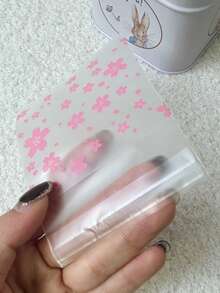 100个7cm*7cm+3cm加厚哑光粉色樱花自粘袋，优雅ins风珠宝/礼品包装袋，附赠粉色樱花印花小卡片，适用于派对、节日或促销文具礼品，尤其适合情人节、婚礼等场合。 - 7x7+3cm粉紅櫻花 - 查看 3