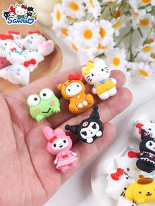 SANRIO 2/4/6pcs Hello Kitty Silicone Bead Decorations, 3D Cute Cartoon Beads Suitable For Making Keychains, Pen Decorations And More - Silicone Charm - View 2