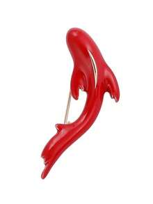 1-2pcs Koi Fish Brooch, Delicate Minimalist Anti-Slip Accessory, Unisex Unique Design Lapel Pin - Red - View 6