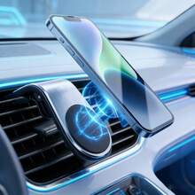 Powerful Magnetic Car Phone Holder, Hot Selling Model, Air Vent Clip Installation, Fits All Phones, Stable Attachment, Suitable For Ride-Sharing And Commuting - F3 - View 4
