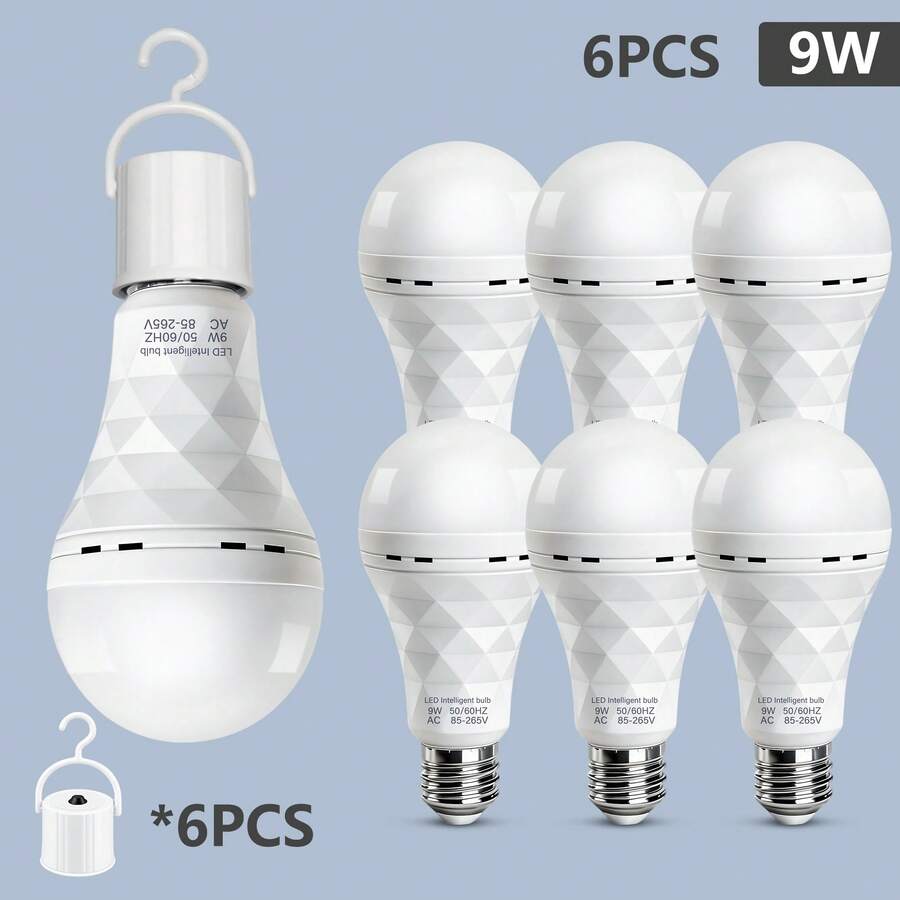 Kasotile 9W Emergency LED Bulb Features A Built-In 1200mAh Rechargeable Battery And Supports Four Lighting Modes (Activation Via Damp Cloth Contact, Finger Touch, Hanging Hook, Or Installation In A Light Socket), Offering A Runtime Of 3–5 Hours. Its Waterproof Design Makes It An Ideal Choice For Power Outage Emergencies, Home Use, And Outdoor Camping Illumination. (Simply Insert It Into A Powered Light Socket To Recharge.)