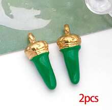 2 mặt dây chuyền hình ớt chuông đỏ bằng thép không gỉ tráng men, mặt dây chuyền hình rau củ quả tráng men để tự làm trang sức như bông tai, vòng cổ, vòng tay. - Nhiều màu - Xem 14