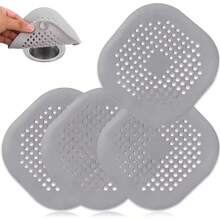 1/2/4pcs Sink Drain Filter, Silicone Clogging Stopper For Bathtub Shower Floor Drain, Kitchen Odor Removal Bathroom Accessories - Grey - View 7