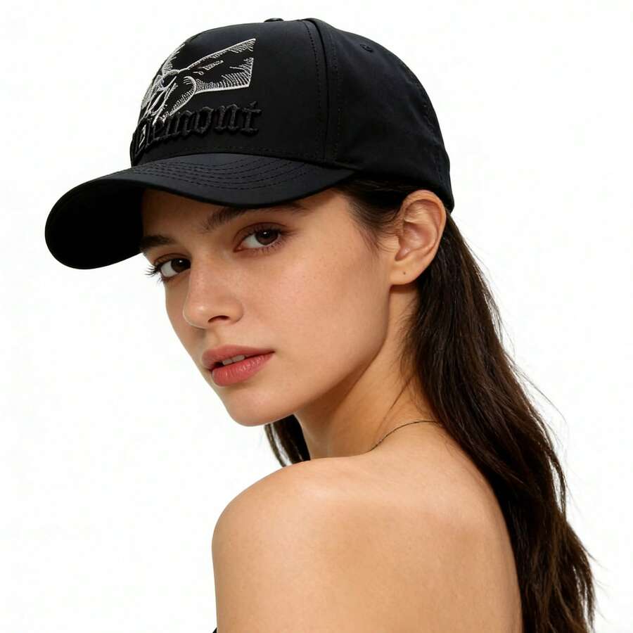 Gorra de béisbol ajustable, transpirable y de malla para hombre, con diseño de letras de hip-hop de AMIRI - Negro - Ver 1