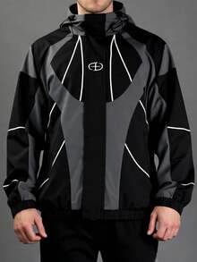 Modcrash Men's Hooded Utility Jacket, Slim Fit Streetwear Outdoor Coat, Versatile Casual Jacket - Black - View 3
