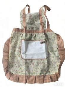 1/2pcs Small Floral Print Shoulder Strap Waterproof Anti-Oil Princess Apron - Floral - View 13