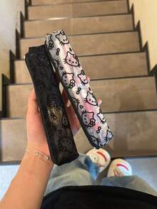 SANRIO 1 pieza Estuche de lápices, bolsa de cosméticos y bolsa de viaje de gran capacidad con diseño de gato y malla, portátil y autosoportada - Multicolor - Ver 9