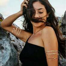 4pcs Women's Arm Cuff Bracelet Set, Minimalist Adjustable Arm Bands - A0021T-2 - View 4
