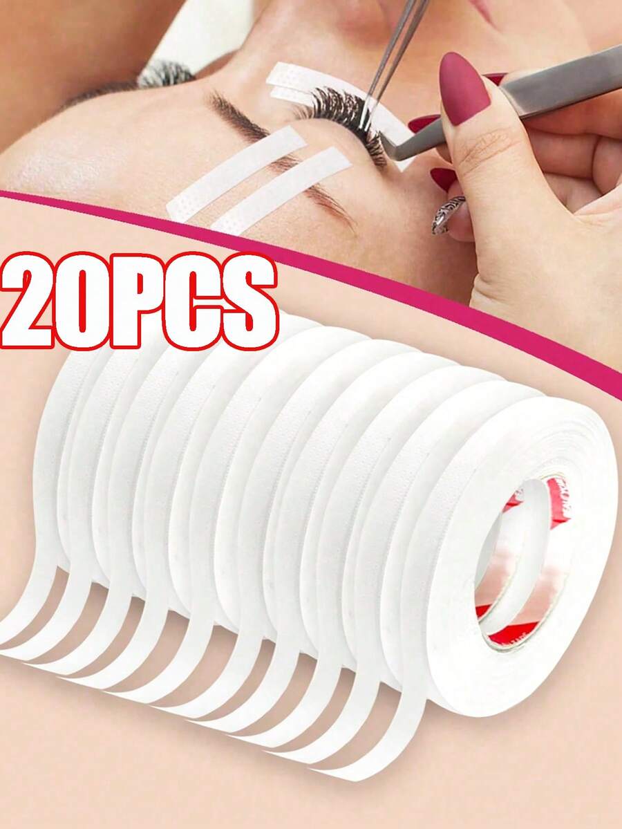 20 Stücke/10 Stücke/5 Stücke/1 Stück 4mm Wimpernklebeband, atmungsaktives Mikroporen-Wimpernklebeband für Wimpernverlängerungen, atmungsaktiv, rückstandsfrei entfernbar, atmungsaktives Klebeband aus Vliesstoff zum Anheben des Augenlids, Wimpernklebeband, Klebeband für Wimpernverlängerungen, atmungsaktives Mikroporen-Klebeband für Wimpernverlängerungen, Wimpernzubehör, Make-up-Zubehör, 9 m pro Rolle - Weiss - Übersicht 1