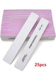 Bộ 25/50 dũa móng tay hình chữ nhật chuyên nghiệp, bao gồm dũa móng tay độ nhám 80/80 và 100/180. - Xám - Xem 10
