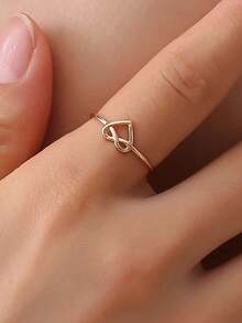 1 chiếc nhẫn hở hình trái tim sang trọng tối giản, dùng đeo ngón chân. - Vàng - Xem 5