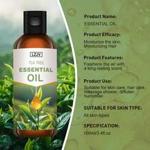 LZJV 100ml/30ml High Quality Tea Tree Essential Oil, 100% Pure Natural, Suitable For Diffuser, Humidifier, Natural Style | Nourishing Oil, Holiday Gift - Tea Tree Oil - View 4