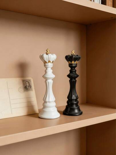 1 quân cờ trang trí hình vua độc đáo, quân cờ vương miện cổ điển, vật trang trí nhà cửa trang nhã cho kệ sách, bàn làm việc, phòng khách, phòng ngủ, văn phòng, lối vào, vật sưu tầm để bàn hiện đại, món quà lý tưởng cho người đam mê cờ vua, tân gia và những người yêu thích trang trí nhà cửa.