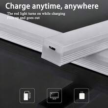 1pc Motion Sensor LED Lighting, USB Rechargeable, No Drilling Required, Suitable For RV, Garage, Kitchen, Wardrobe, Bedroom, Staircase, Vanity, Car Interior Lighting, 5V Low Voltage, Minimalist Design, Night Light, Under Cabinet Lamp, RV Travel Lighting, Automotive Accessories - 30cm Long Strip Sensor Light - View 5