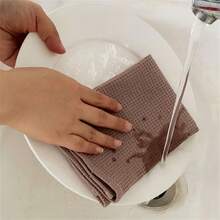 4/8条装超强吸水华夫格厨房毛巾 - 厚实柔软纯棉清洁擦干布 - 现代方形设计 - 35*35cm - 查看 4