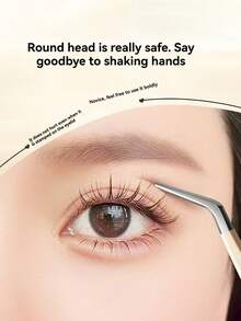 Bộ nhíp nối mi chuyên nghiệp độ chính xác cao, dụng cụ uốn mi dành cho người mới bắt đầu và chuyên viên làm đẹp, dụng cụ nối mi. - Màu be - Xem 7