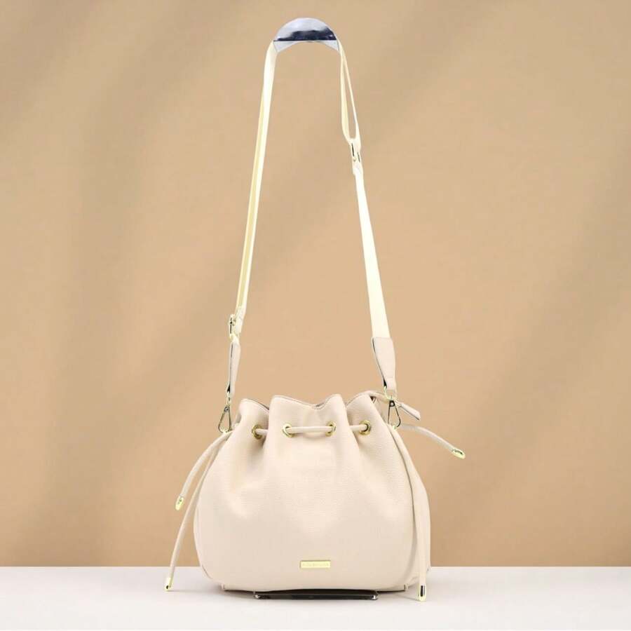 Women's Medium Bucket Bag | Bucket Bag | Medium Bag | Shoulder Bag | Adjustable Strap / Medium Bag / Chic Bag / Casual Bag / Bag With Wide Strap - Nude-birch - 查看 1