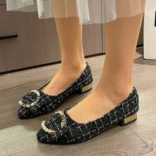 Giày lười mũi nhọn mới năm 2026 dành cho nữ, giày lười đa năng đế mềm, giày moccasin gót thấp, thích hợp cho mùa xuân/hè. - màu đen - Xem 1