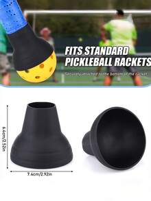 2个装匹克球拾球器，硅胶匹克球拾球工具，通用匹克球吸盘拾球器，新款硅胶匹克球拍握把，防滑匹克球握把，最佳匹克球运动员礼物 - 黑色 - 查看 4