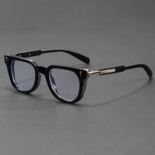 Limited Edition Handmade Retro Design Eyeglass Frame In Mint Translucent Green, Fresh And Artistic - Đen và xám - Xem 8