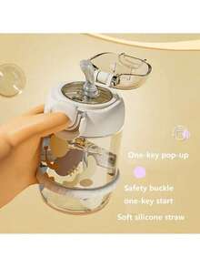 1 peça, 450ml/15,22oz, À Prova de Vazamentos, Canudos Duplos, Design Compacto, Material de PC, Garrafa de Água Esportiva À Prova de Vazamentos, Esportes Ao Ar Livre, Gradiente Transparente, Aerodinâmico, Design de Trava de Chave, Trava de Água Vedada, Leve e à Prova de Quedas, Abertura e Fechamento com Uma Mão, Copo Portátil para Beber ao Ar Livre - Multicolorido - Visão 9