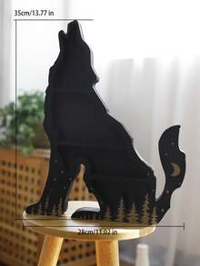 1pc Black Wolf Shaped Wooden Crystal Display Stand, Pagan Altar Decor, Crystal Holder, Pagan Home Decor, Boho Gothic Wall Art, Spiritual Witchcraft Decoration, Moon & Forest Theme Shelf, Gothic Bedroom & Living Room Decor, Witchcraft Gift For Crystal Lovers, Mysterious Tarot Card Holder, Essential Oil & Small Trinket Shelf, Animal Figurine Decor Stand - nhiều màu - Xem 10