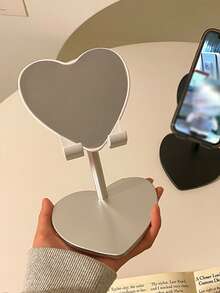 Heart-Shaped Metal Telescopic Desktop Stand - Silver - View 9