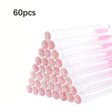 10/30/50 Pieces Eyelash Brush Tubes, Disposable Mascara Brush Tubes, Reusable Eyelash Brushes Dustproof Cleaning Storage Tubes - Pink - View 12