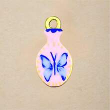 1pc Cute Cartoon Series DIY Jewelry Pendant, Cat/Butterfly/Flower/Horseshoe Oil Drop Elements, Macaron Color Double-Sided Girly Versatile Pendant - Other - View 8