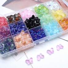 30pcs 10x15mm Colorful Glass Butterfly Decorations, Suitable For Jewelry Making DIY Accessories - 30pcs Fat Butterfly Mix - View 3