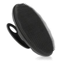 Soft Silicone Handheld Shower Brush, Gentle Exfoliating And Massaging For All Skin Types (Black) - Solid Color - View 2
